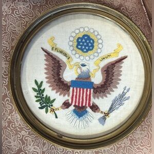 Vintage Eagle Crewel Embroidery